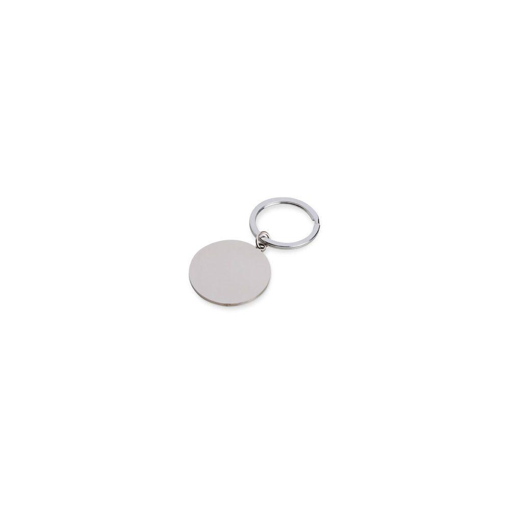 Chaveiro Metálico PA1705 na cor Inox, brinde personalizado Sky Brindes