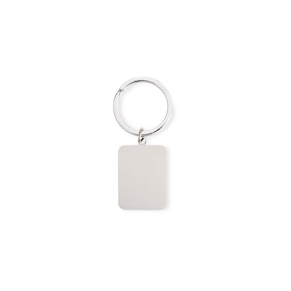Chaveiro Metálico PA1706 na cor Inox, brinde personalizado Sky Brindes