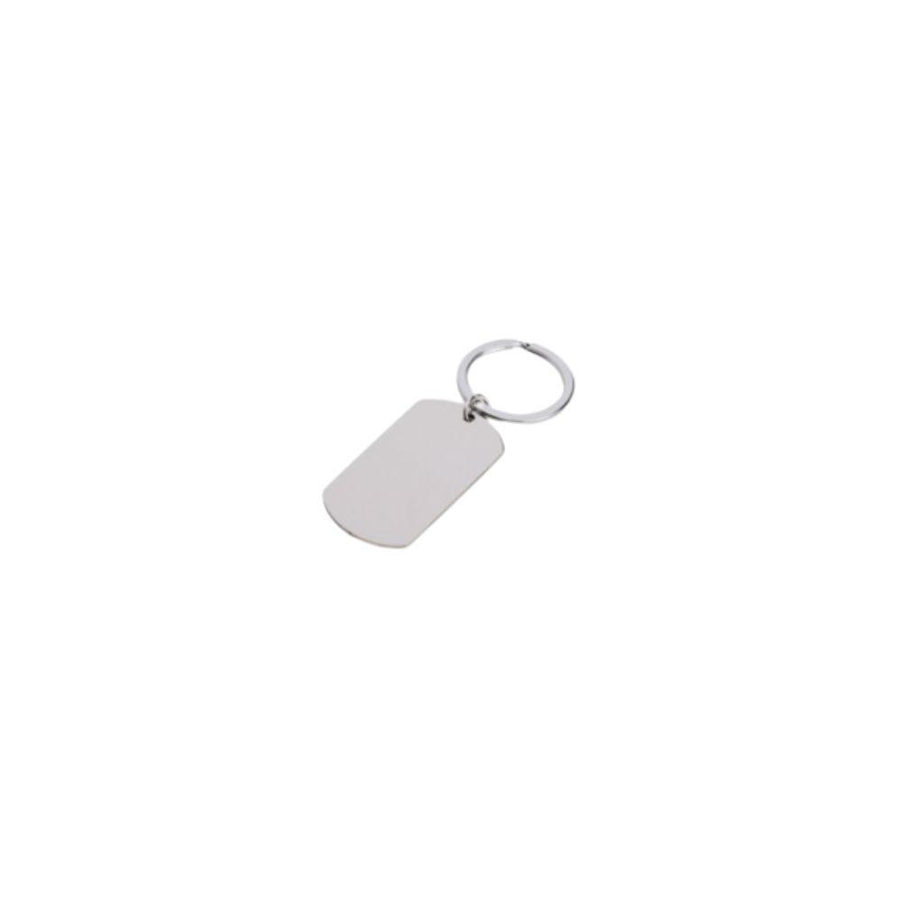 Chaveiro Metálico PA1707 na cor Inox, brinde personalizado Sky Brindes