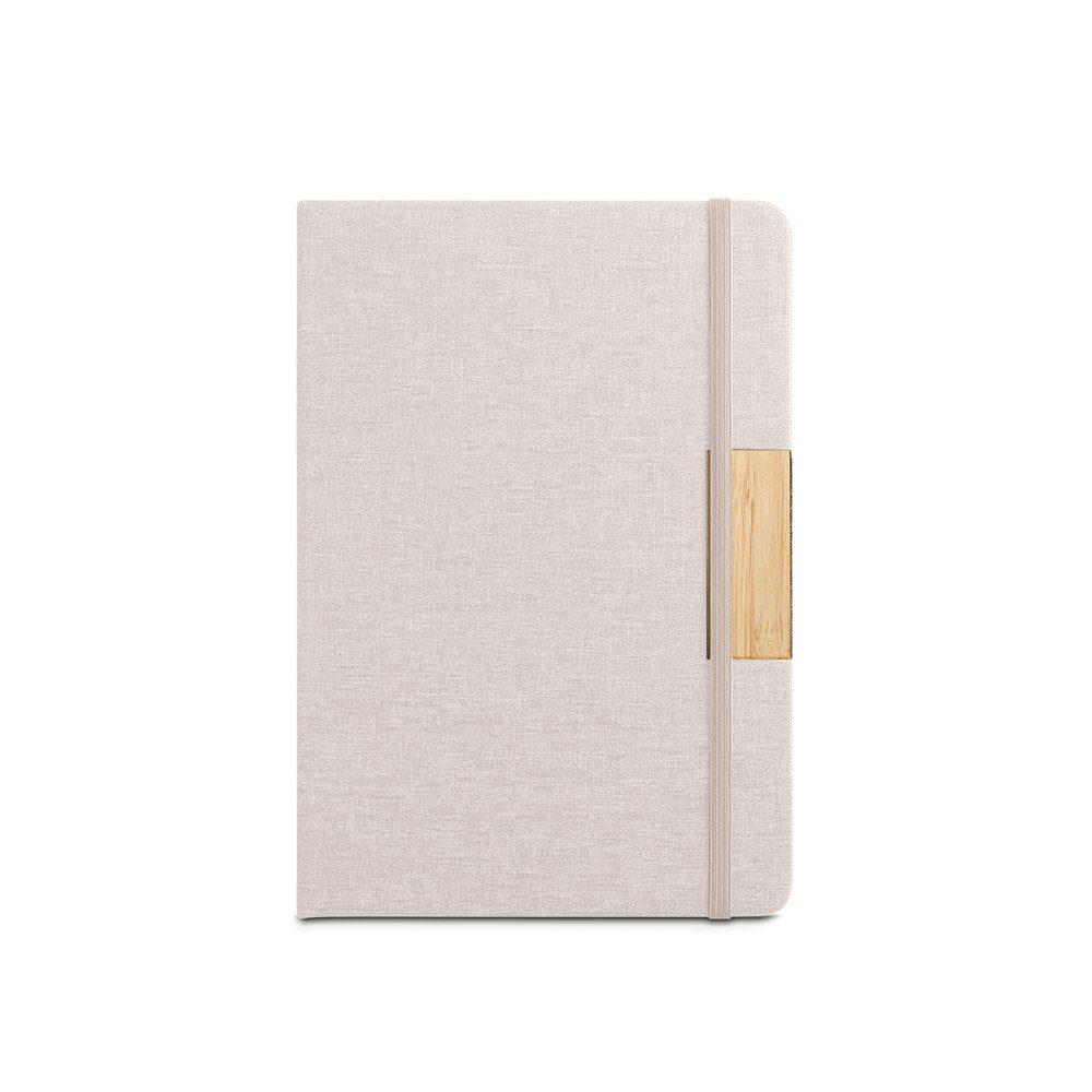 Caderno A5 com Pauta PA1716 na cor Bege, brinde personalizado Sky Brindes