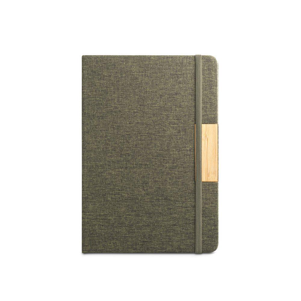 Caderno A5 com Pauta PA1716 na cor Verde escuro, brinde personalizado Sky Brindes