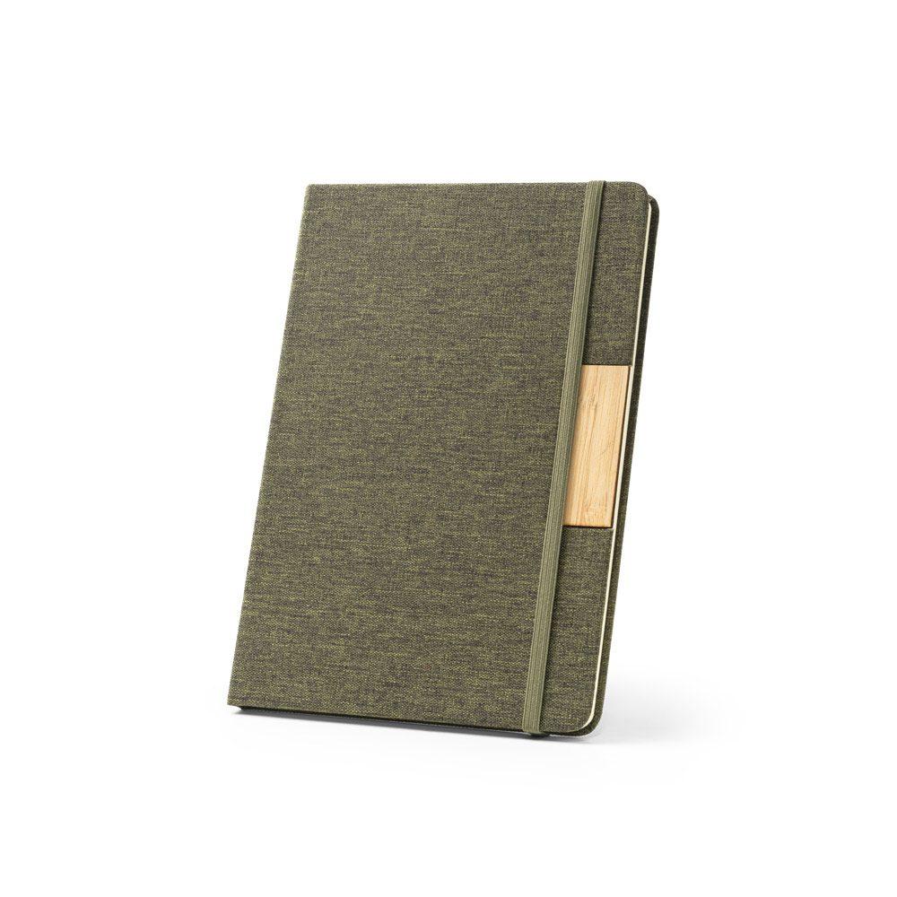 Caderno A5 com Pauta PA1716 na cor Verde escuro, brinde personalizado Sky Brindes