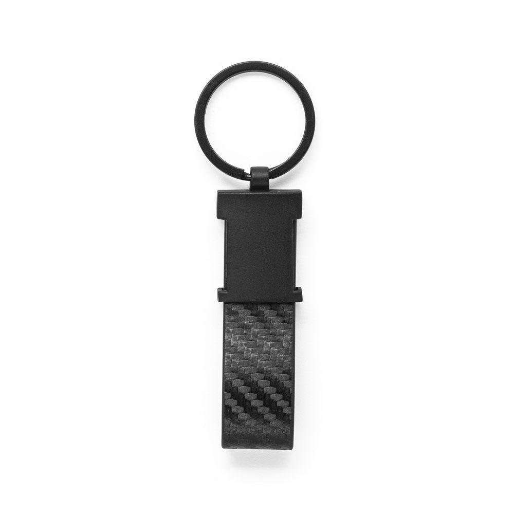Chaveiro Metal PA1728 na cor Preto, brinde personalizado Sky Brindes