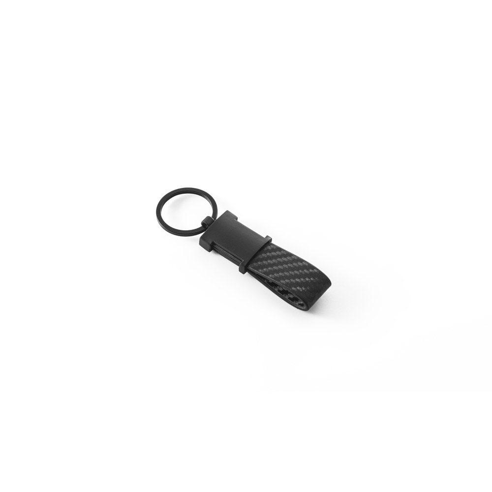 Chaveiro Metal PA1728 na cor Preto, brinde personalizado Sky Brindes