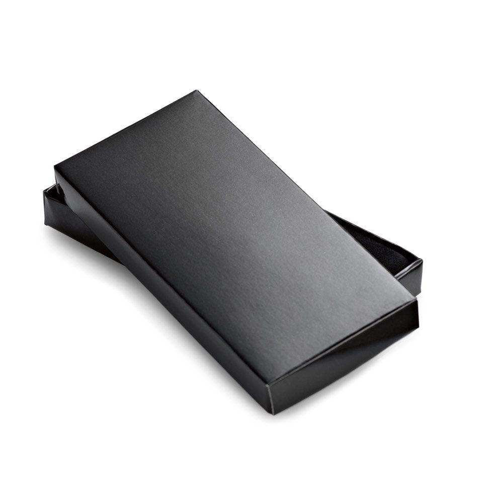 Chaveiro Metal PA1728 na cor Preto, brinde personalizado Sky Brindes