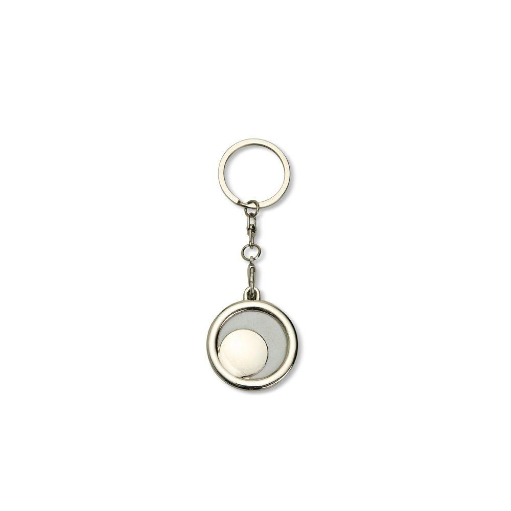 Chaveiro Inox PA1730 na cor Inox, brinde personalizado Sky Brindes