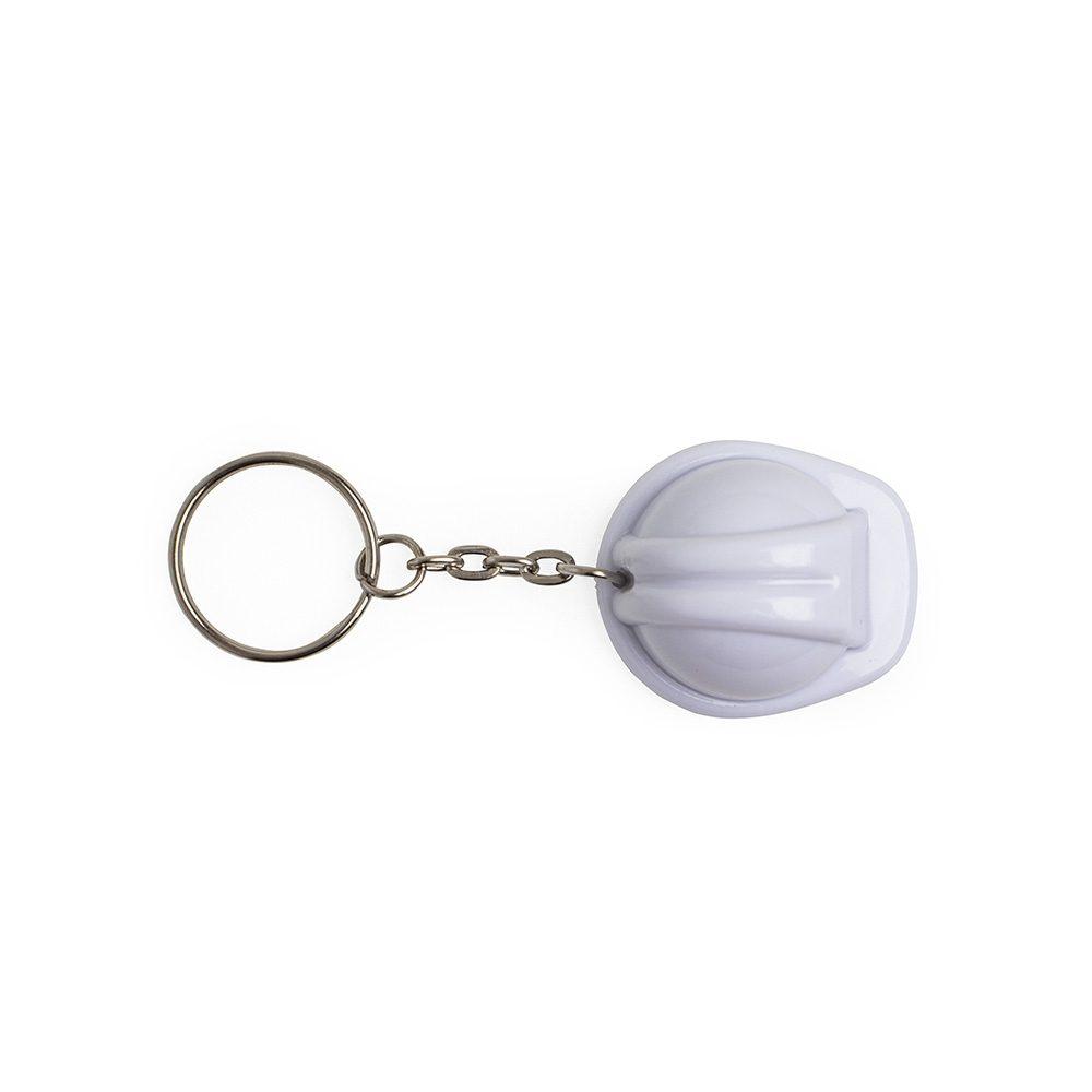 Chaveiro Capacete EPI PA1742 na cor Branco, brinde personalizado Sky Brindes