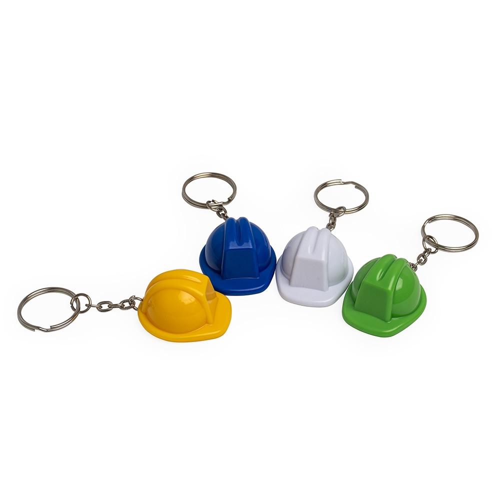 Chaveiro Capacete EPI PA1742 na cor Branco, brinde personalizado Sky Brindes