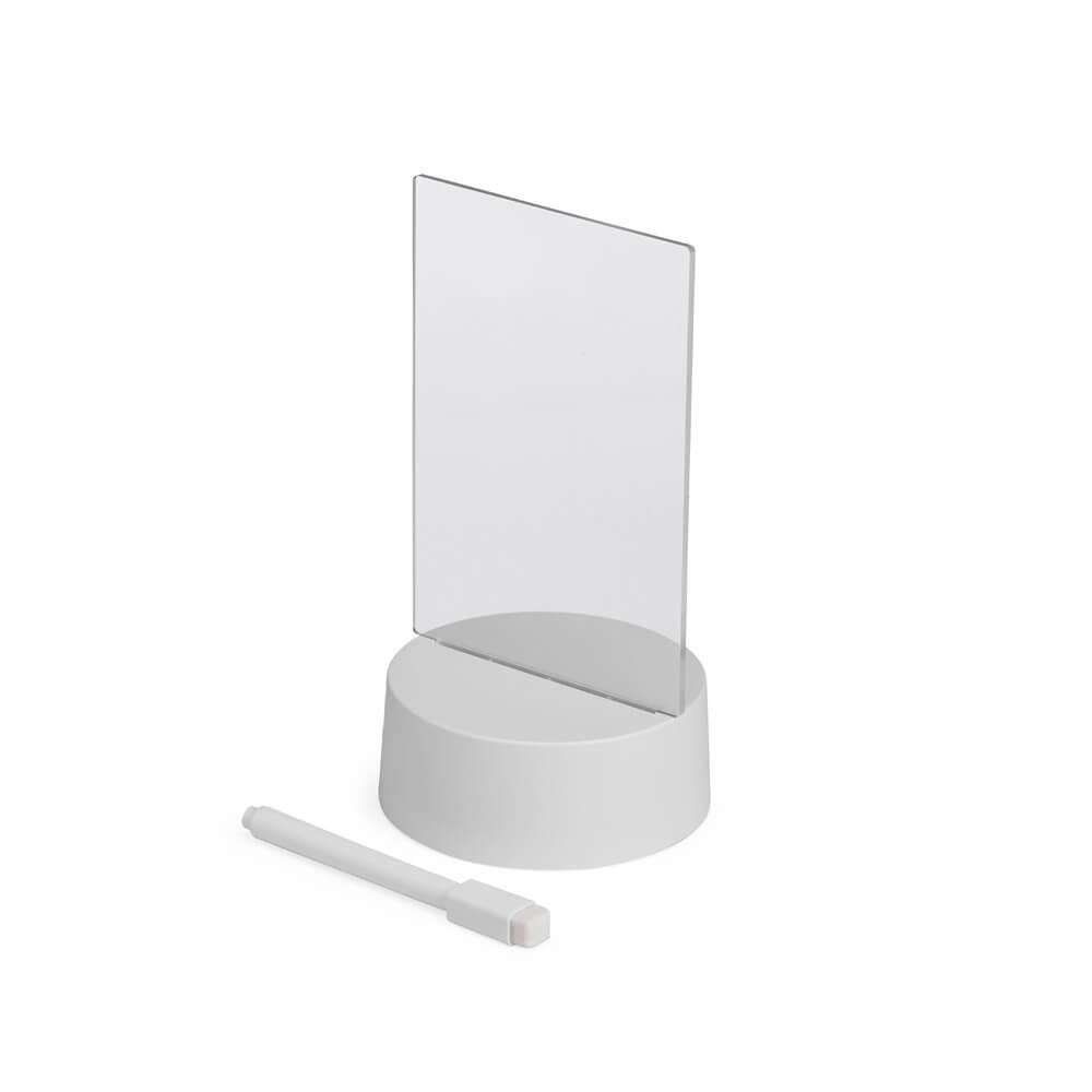 Luminária de Mesa 3D em Led PA1743 na cor Branco, brinde personalizado Sky Brindes