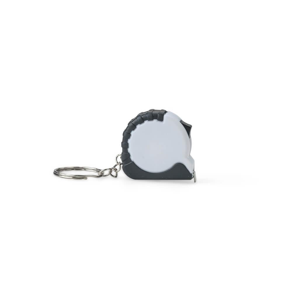Chaveiro Trena Plástico 1 Metro PA1746 na cor Branco, brinde personalizado Sky Brindes