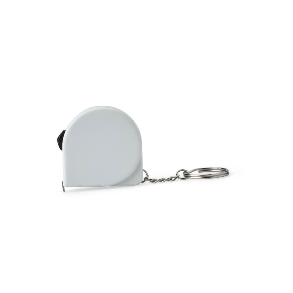 Chaveiro Trena Plástico 2 Metros PA1750 na cor Branco, brinde personalizado Sky Brindes