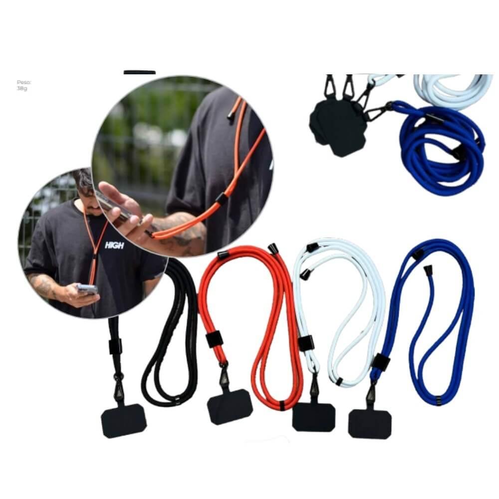 Cordão de Pescoço para Celular PA1751 na cor Azul, brinde personalizado Sky Brindes