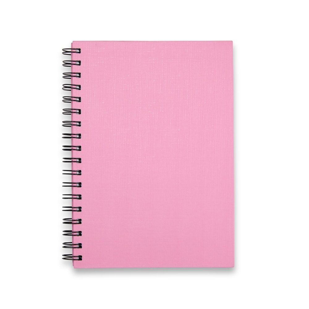 Caderno Linho com Pauta PA1755 na cor Rosa, brinde personalizado Sky Brindes