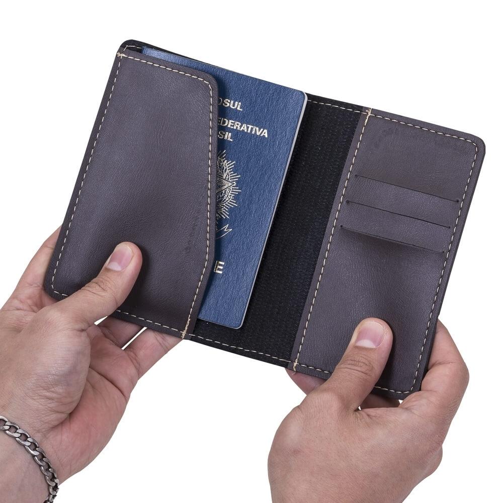 Porta-passaporte PA1757 na cor Marrom, brinde personalizado Sky Brindes