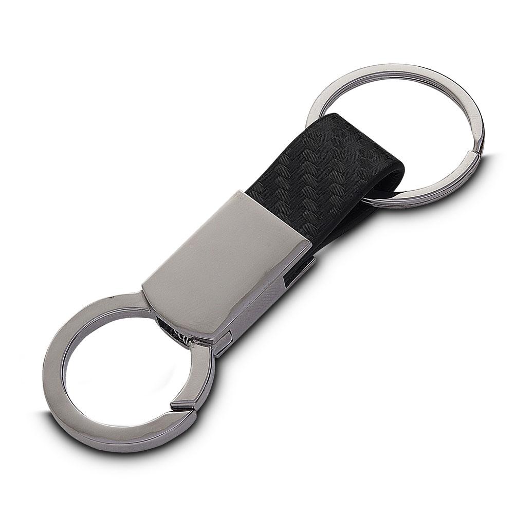 Chaveiro Metálico PA1760 na cor Preto, brinde personalizado Sky Brindes