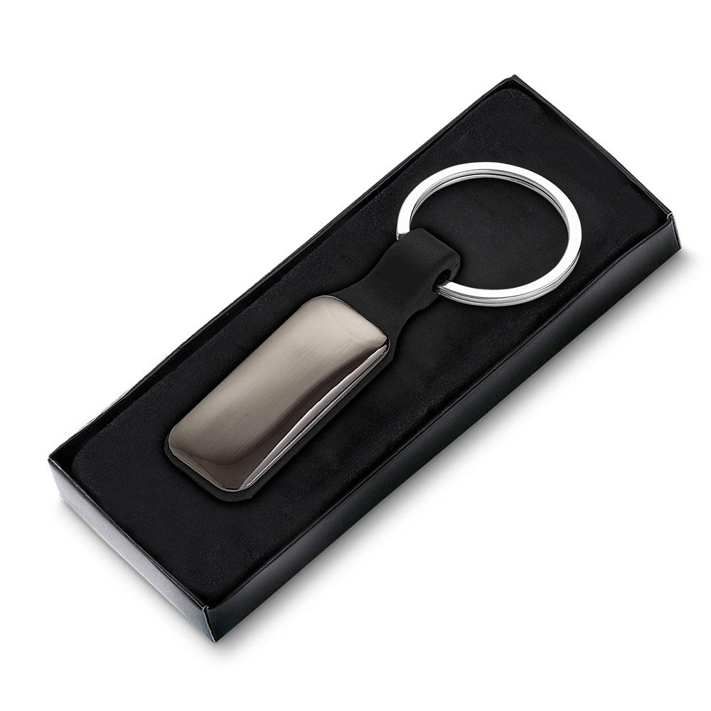 Chaveiro Metalico PA1761 na cor Preto, brinde personalizado Sky Brindes