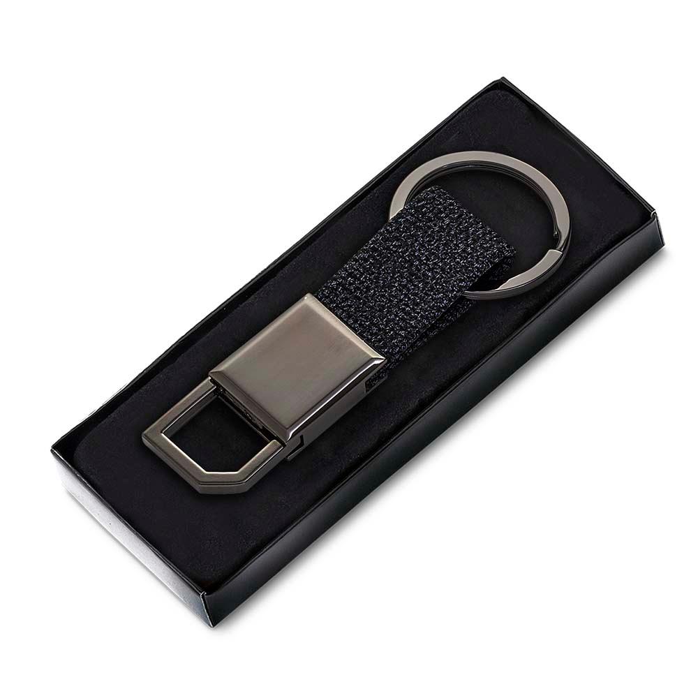 Chaveiro Metalico PA1762 na cor Preto, brinde personalizado Sky Brindes