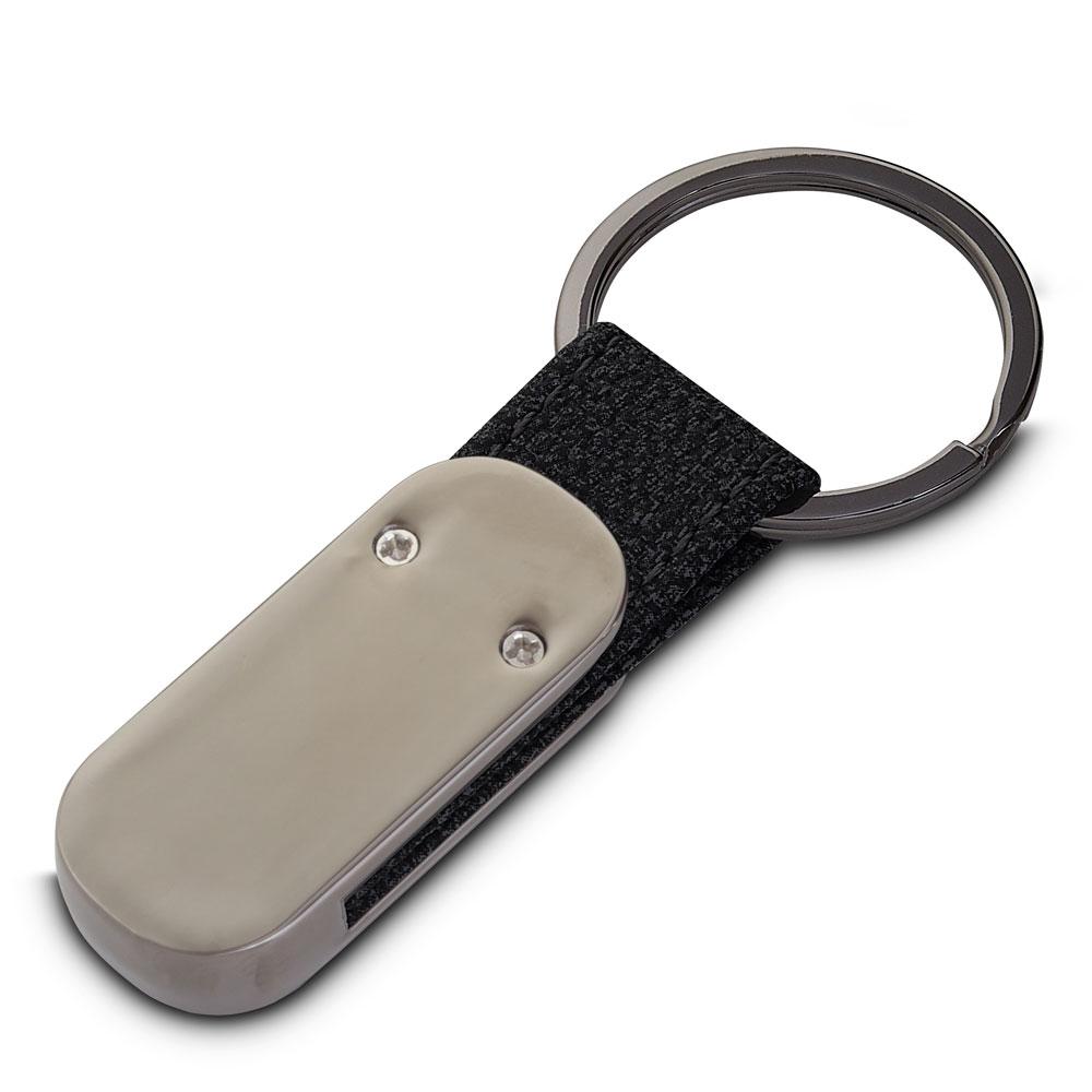 Chaveiro Metalico PA1763 na cor Preto, brinde personalizado Sky Brindes