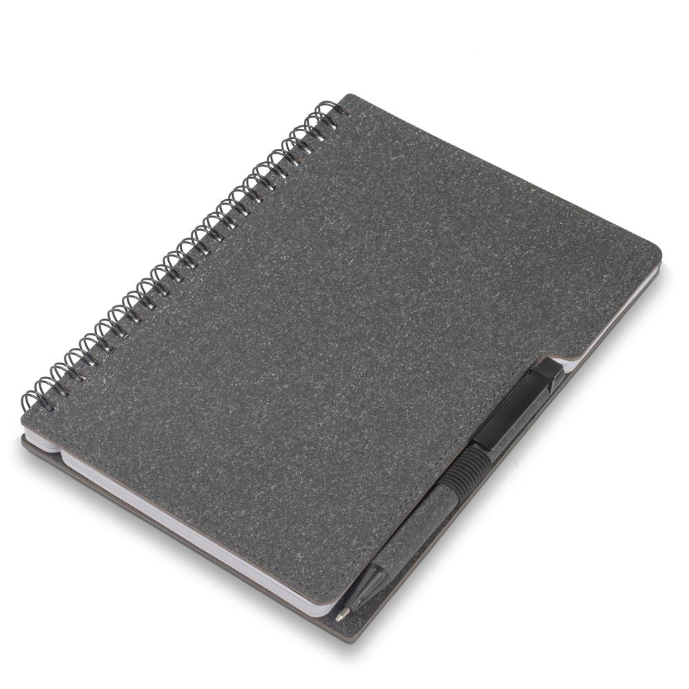 Caderno com Pauta PA1764 na cor Preto, brinde personalizado Sky Brindes