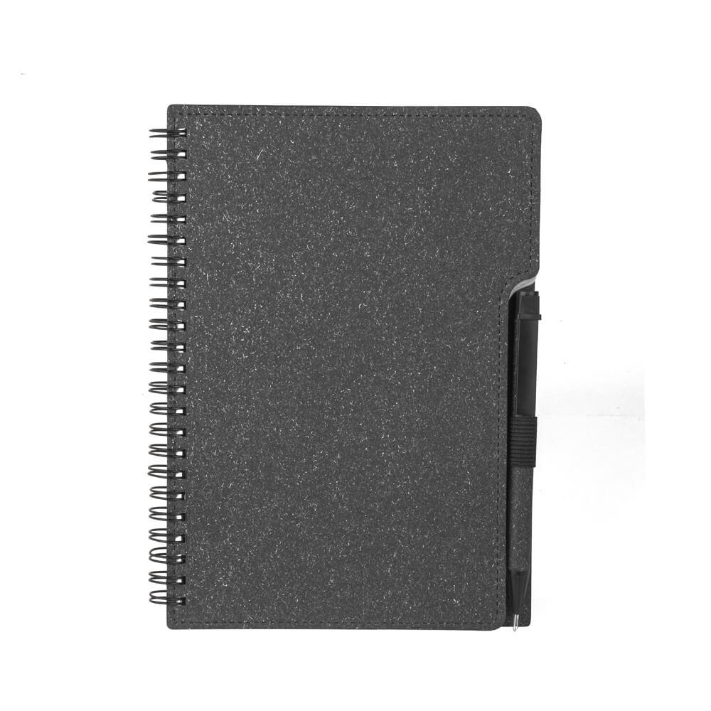 Caderno com Pauta PA1764 na cor Preto, brinde personalizado Sky Brindes
