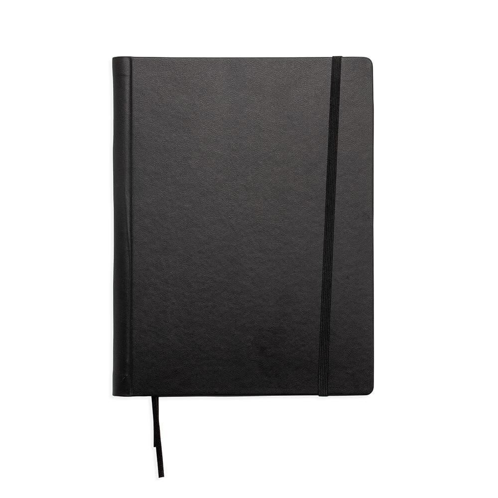 Caderneta Couro Sintético PA1773 na cor Preto, brinde personalizado Sky Brindes