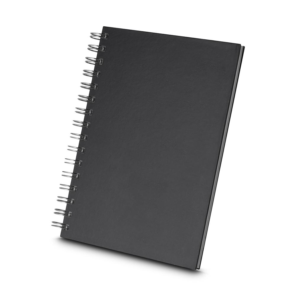 Caderno com Pauta PA1774 na cor Preto, brinde personalizado Sky Brindes