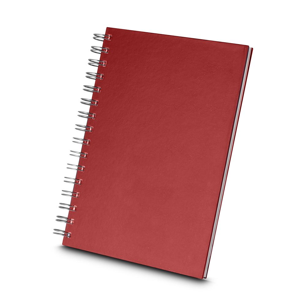 Caderno com Pauta PA1774 na cor Vermelho, brinde personalizado Sky Brindes
