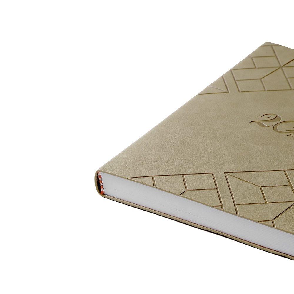 Agenda Couro Sintético 2026 PA1779 na cor Bege, brinde personalizado Sky Brindes