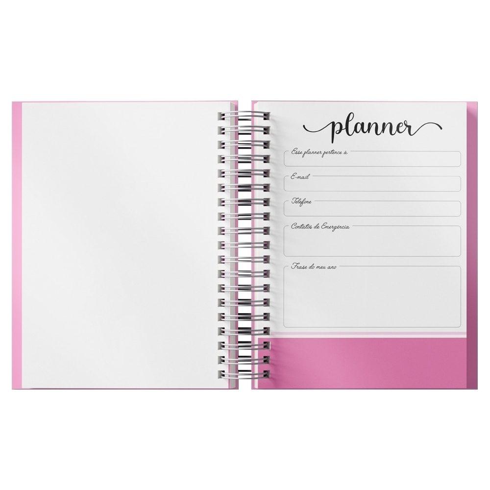 Planner Percalux Anual PA1782 na cor Rosa, brinde personalizado Sky Brindes