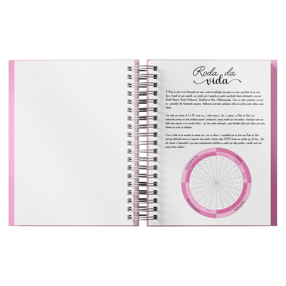 Planner Percalux Anual PA1782 na cor Rosa, brinde personalizado Sky Brindes