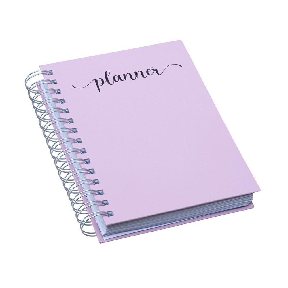 Planner Percalux Anual PA1782 na cor Rosa, brinde personalizado Sky Brindes