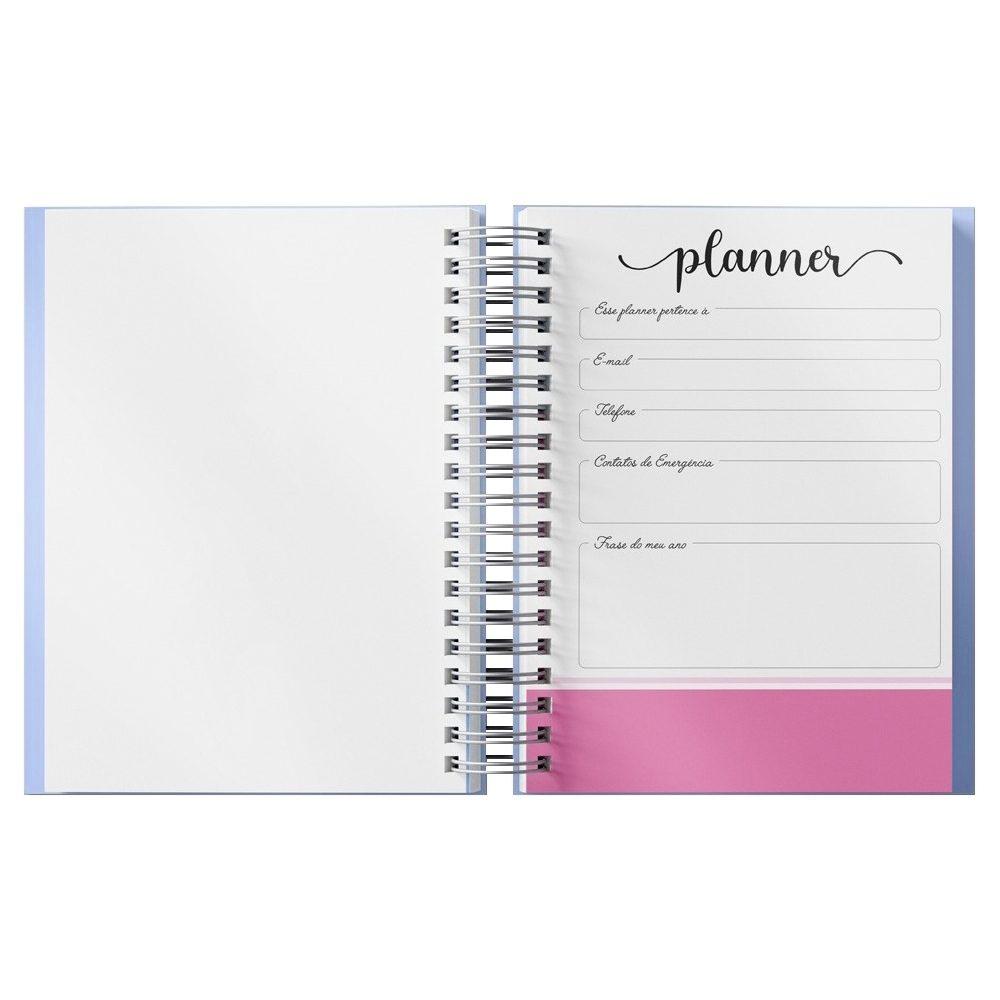 Planner Percalux Anual PA1783 na cor Azul, brinde personalizado Sky Brindes