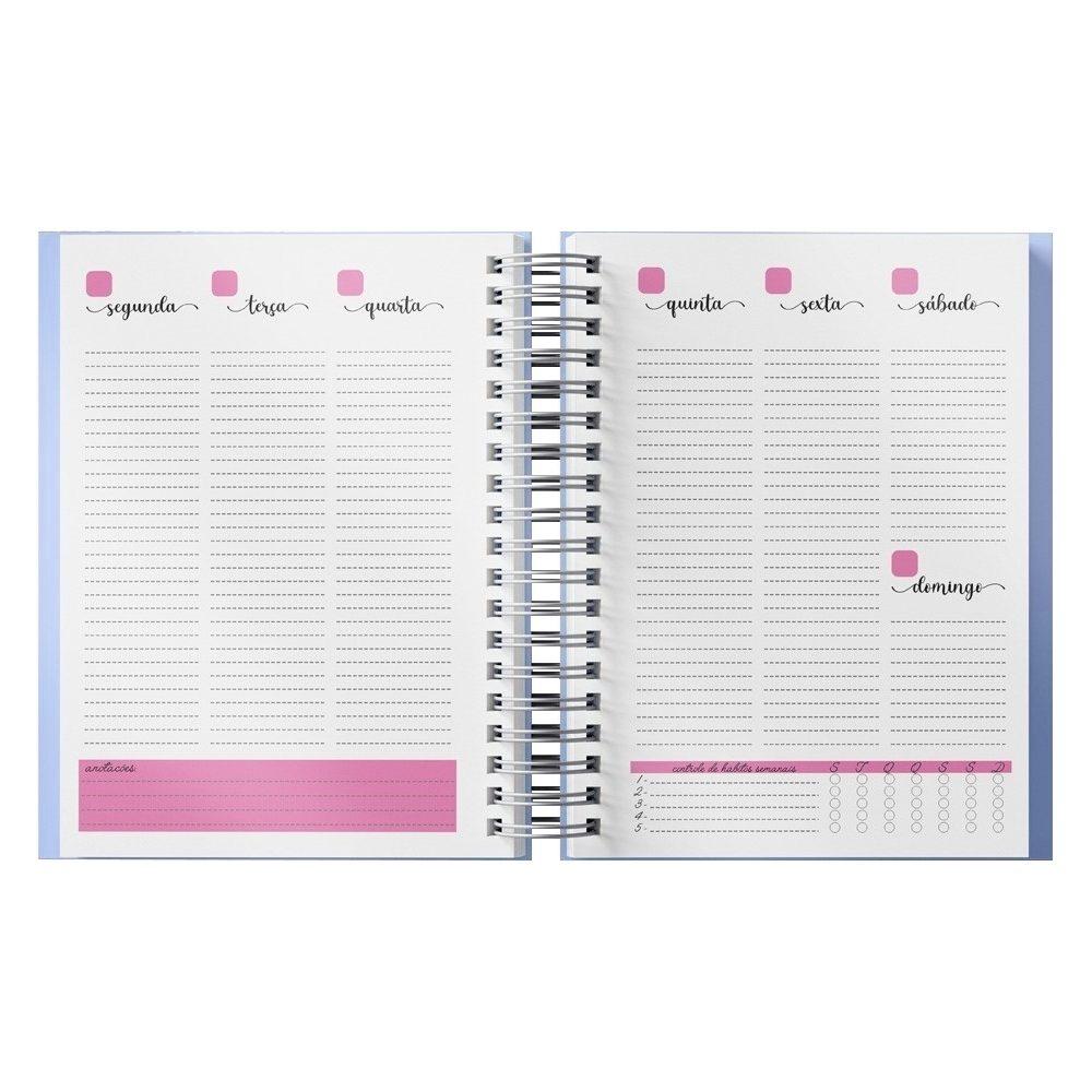 Planner Percalux Anual PA1783 na cor Azul, brinde personalizado Sky Brindes