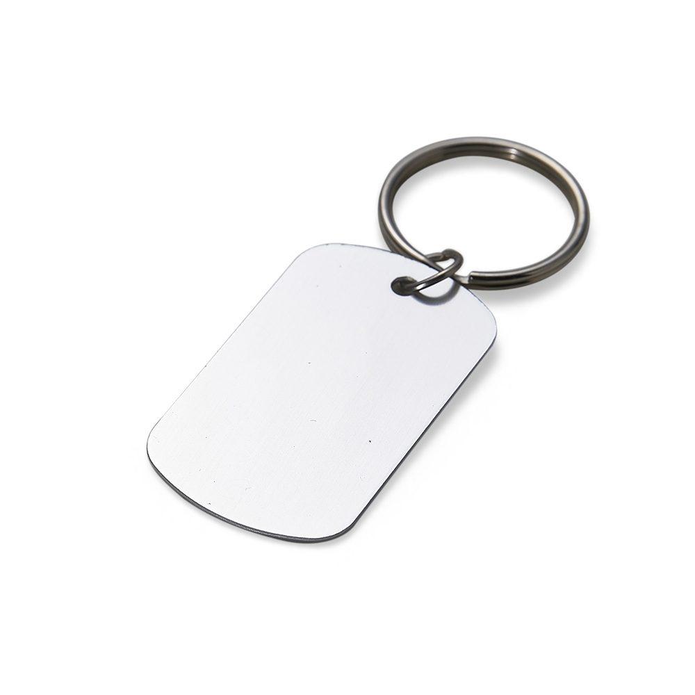 Chaveiro Metal Plaquinha PA1784 na cor Prata, brinde personalizado Sky Brindes
