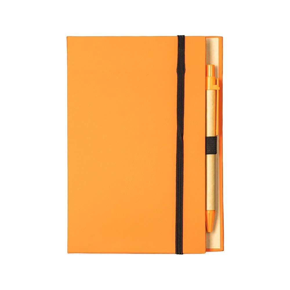 Bloco de Anotações PA1785 na cor Laranja, brinde personalizado Sky Brindes