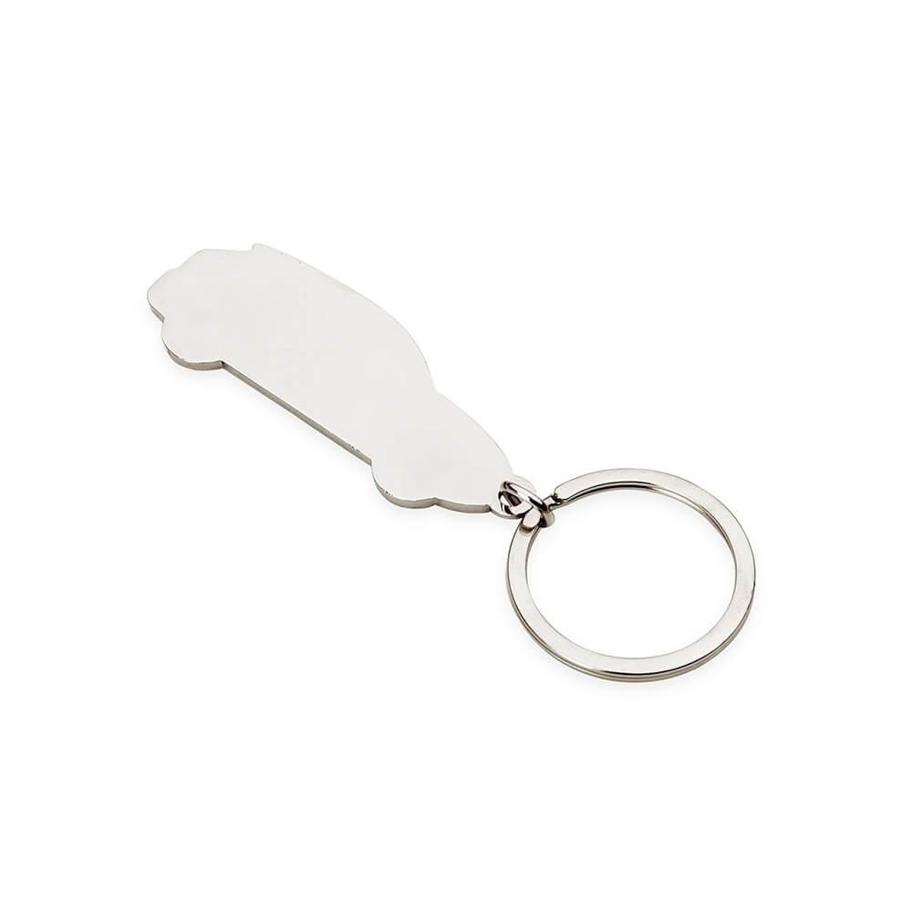 Chaveiro Metal Carro PA1786 na cor Prata, brinde personalizado Sky Brindes