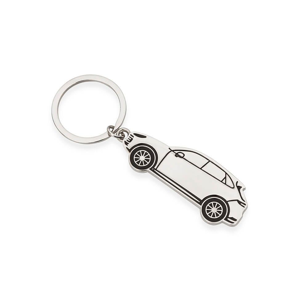 Chaveiro Metal Carro PA1786 na cor Prata, brinde personalizado Sky Brindes