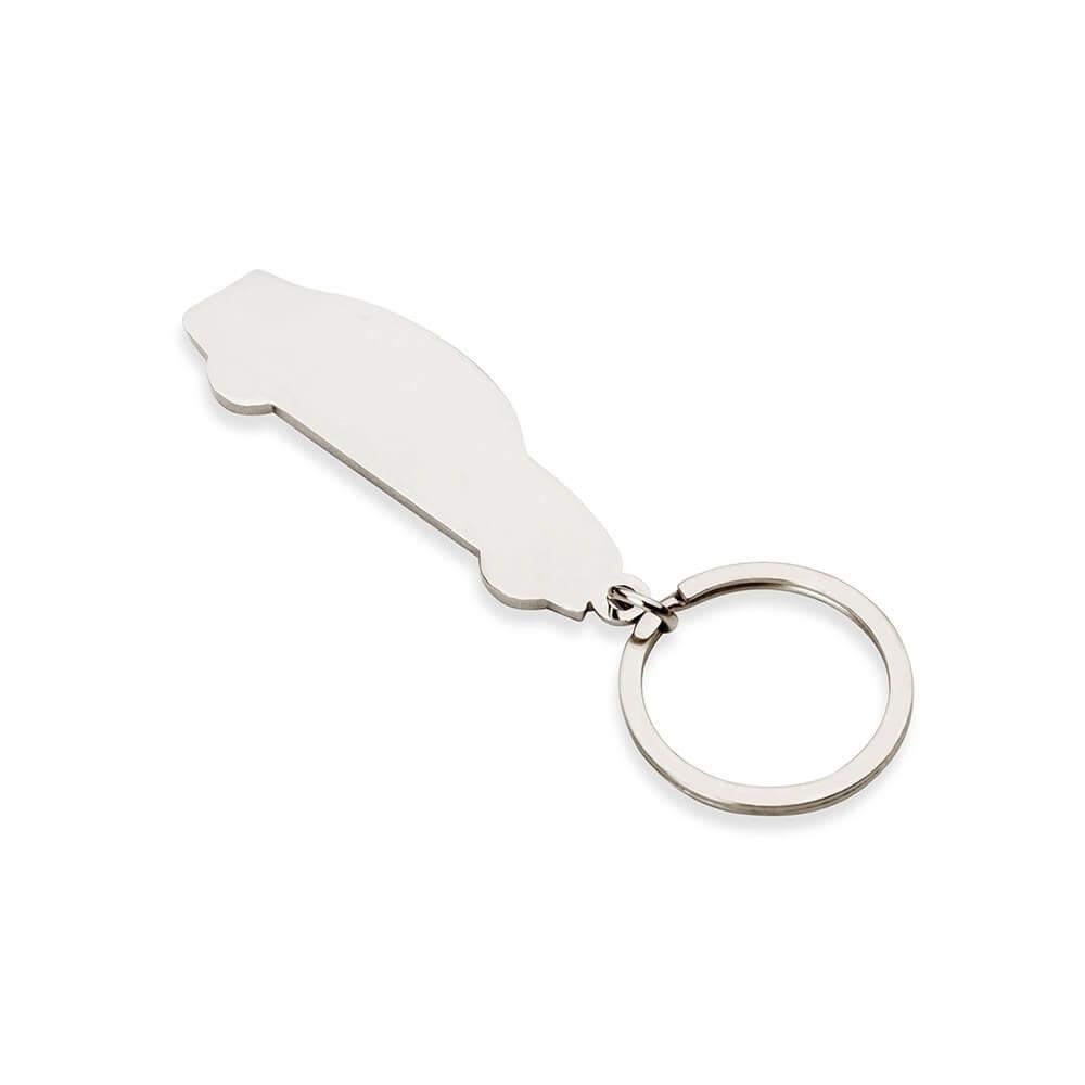 Chaveiro Metal Carro PA1787 na cor Prata, brinde personalizado Sky Brindes