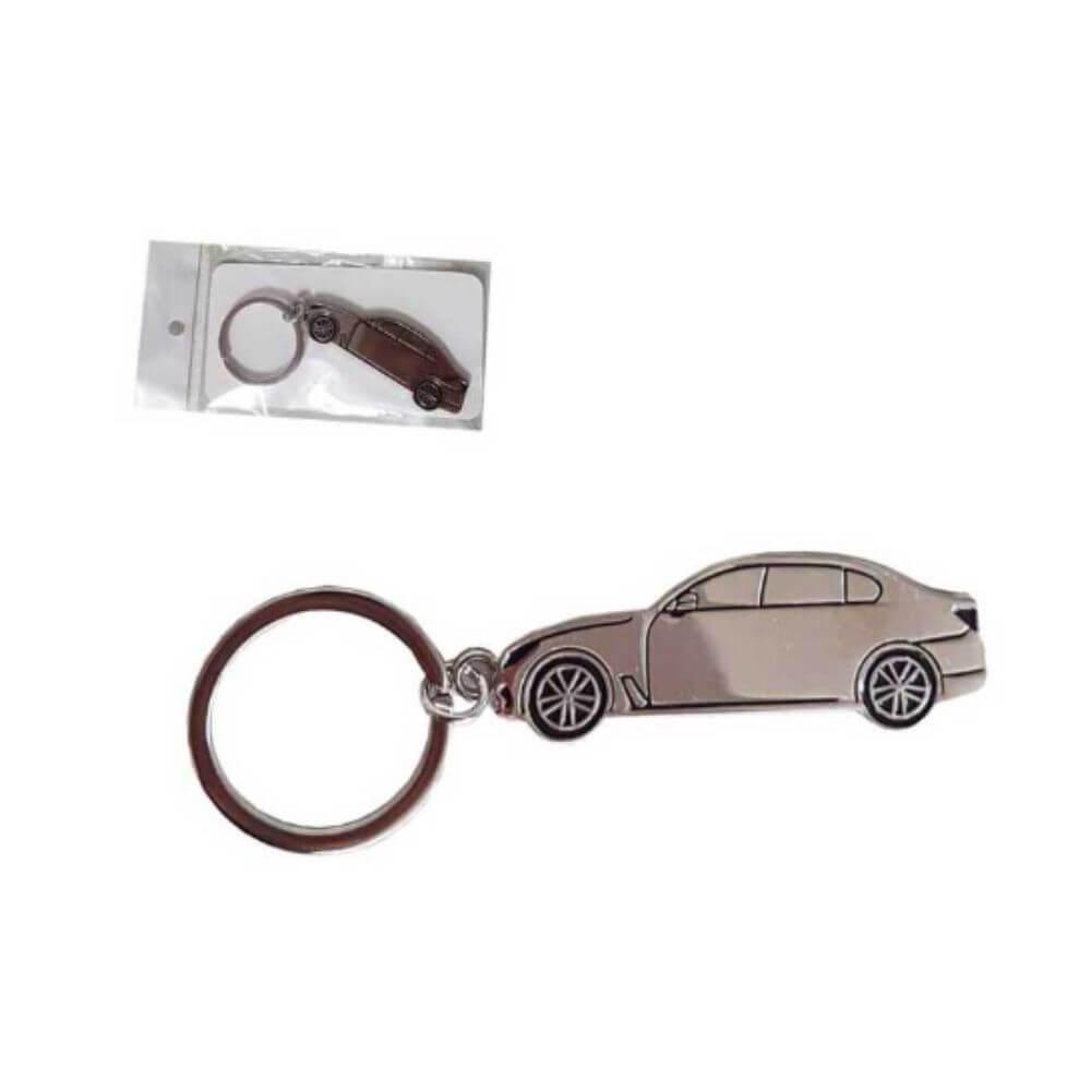 Chaveiro Metal Carro PA1787 na cor Prata, brinde personalizado Sky Brindes