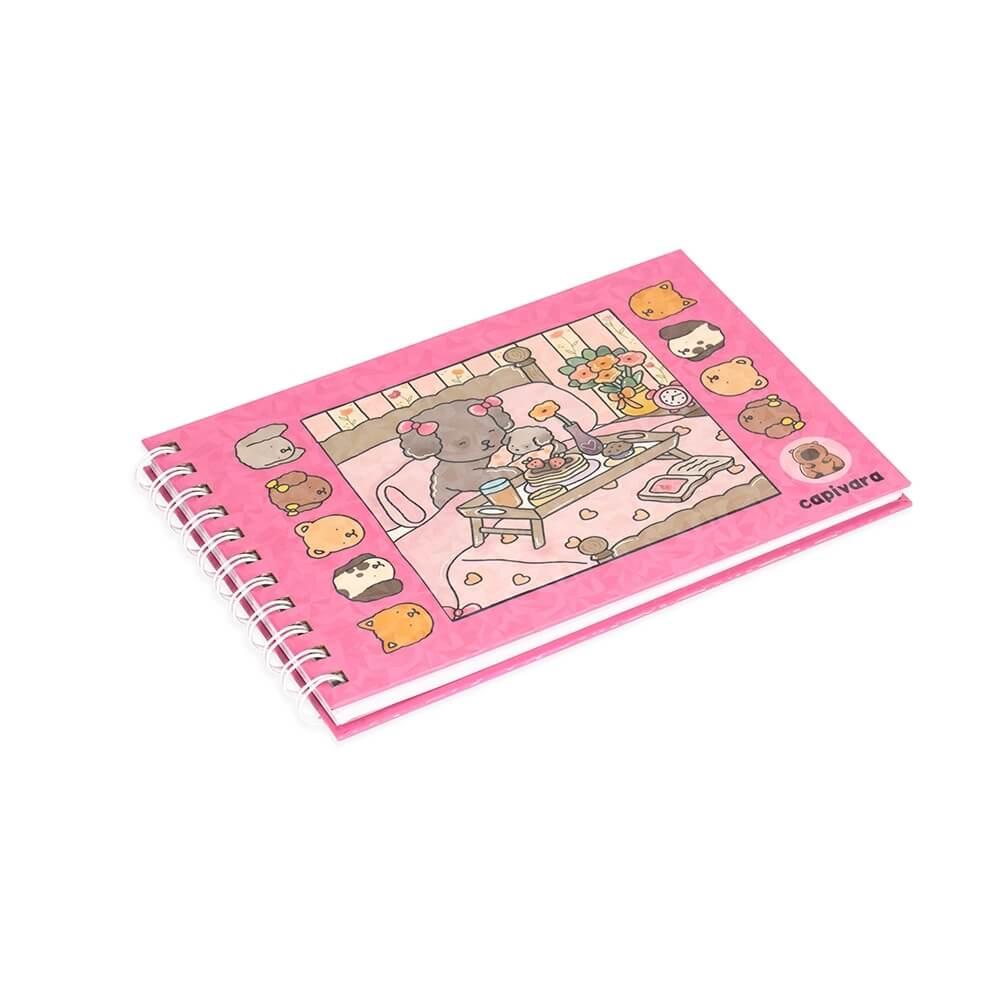 Caderno Para Colorir Bobbie Goods PA1789 na cor Pink, brinde personalizado Sky Brindes