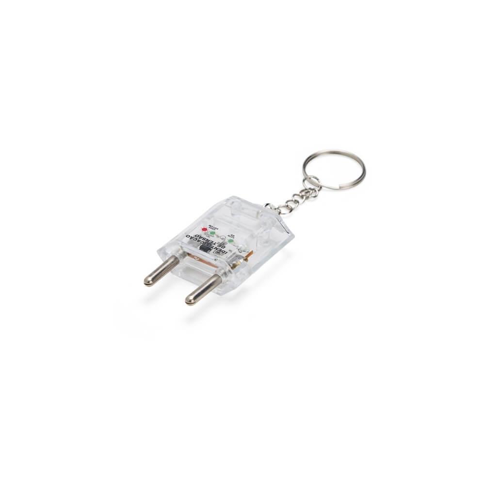 Chaveiro Teste de Tensão Elétrica PA1794 na cor Transparente, brinde personalizado Sky Brindes