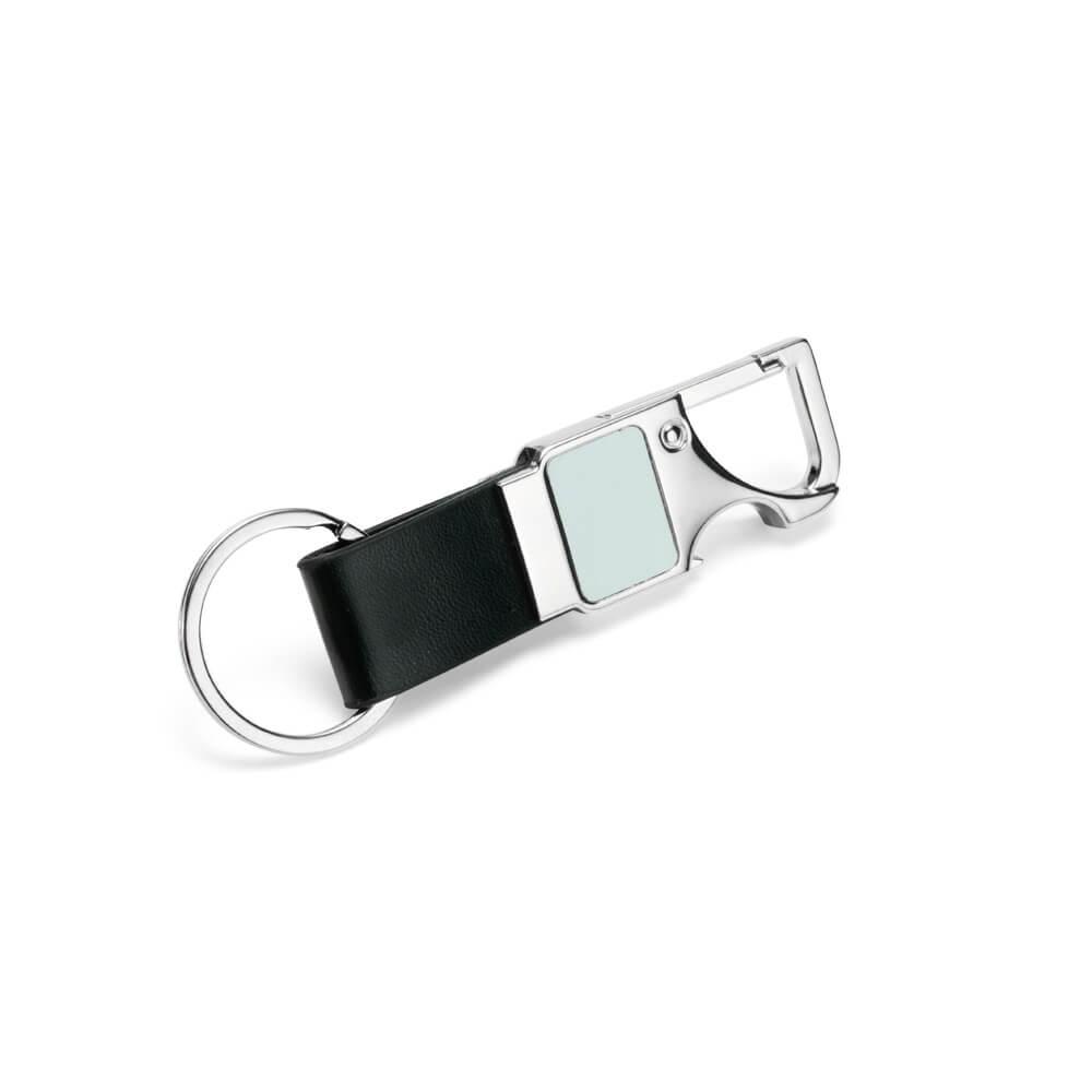 Chaveiro Metal PA1796 na cor Prata, brinde personalizado Sky Brindes