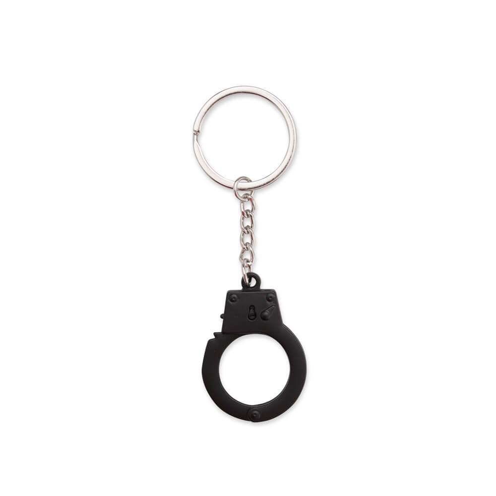 Chaveiro Metal Algema PA1797 na cor Preto, brinde personalizado Sky Brindes