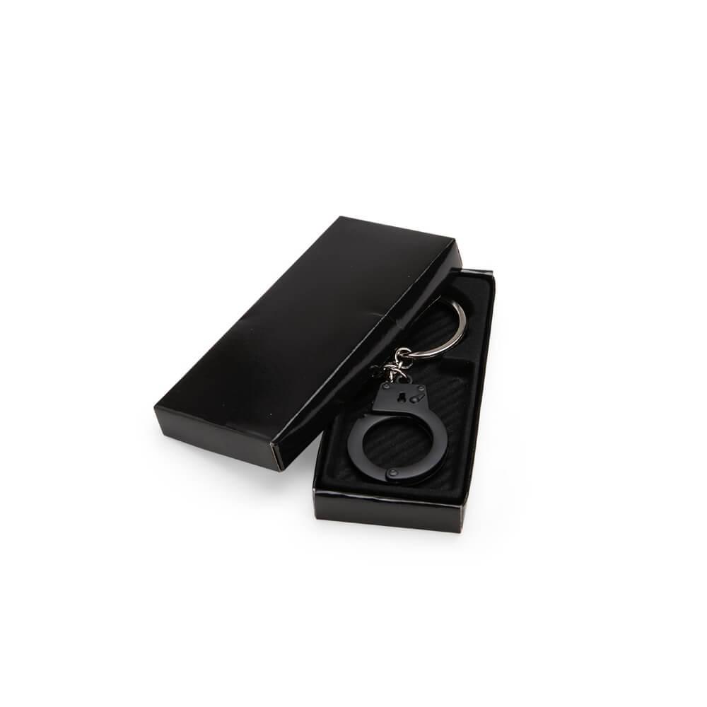 Chaveiro Metal Algema PA1797 na cor Preto, brinde personalizado Sky Brindes