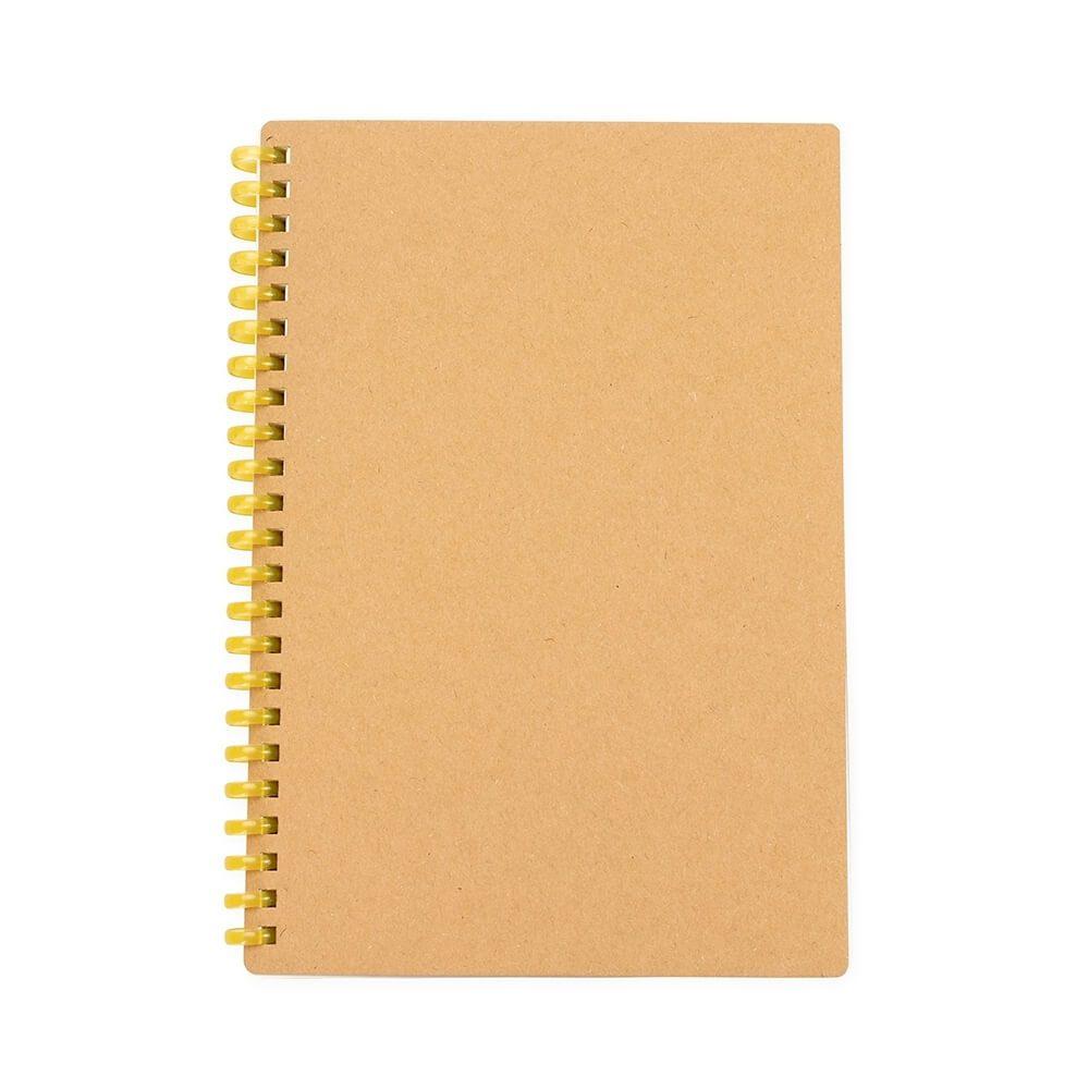 Caderno Kraft Pautado PA1799 na cor Amarelo, brinde personalizado Sky Brindes