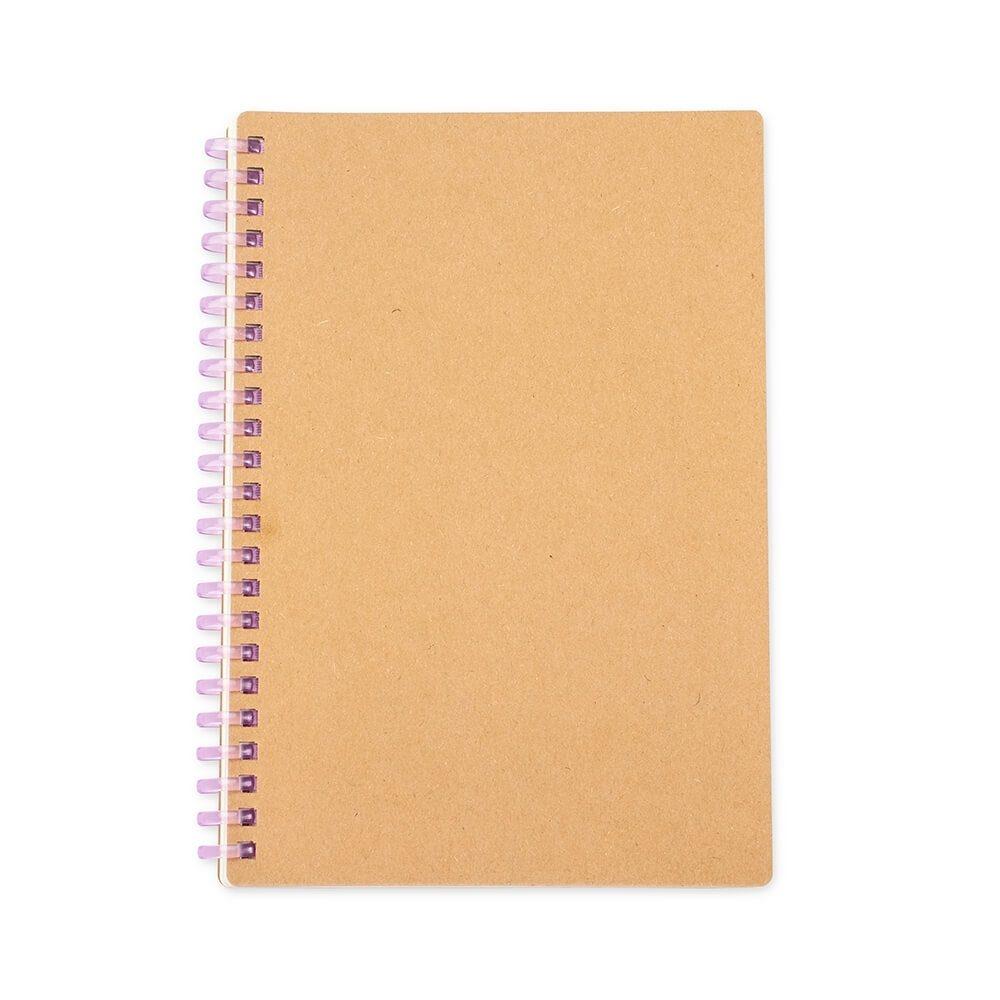 Caderno Kraft Pautado PA1799 na cor Roxo, brinde personalizado Sky Brindes