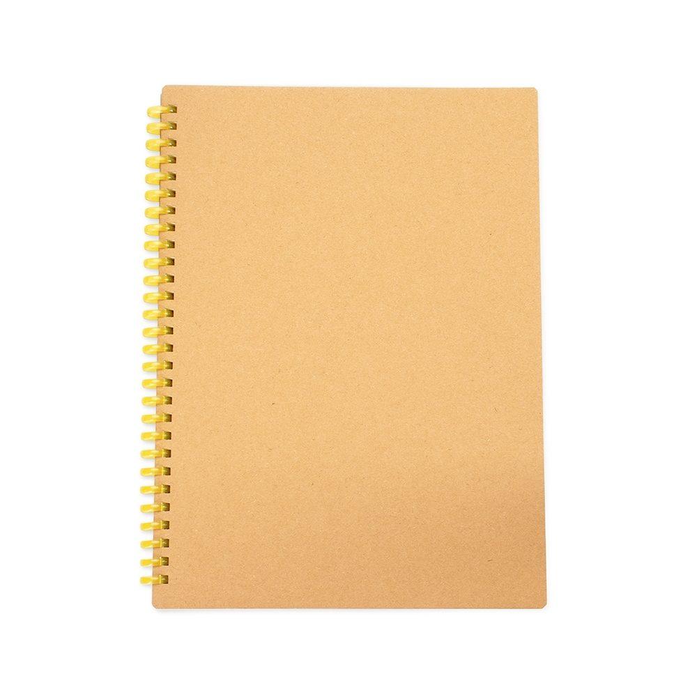 Caderno Kraft Pautado PA1800 na cor Amarelo, brinde personalizado Sky Brindes