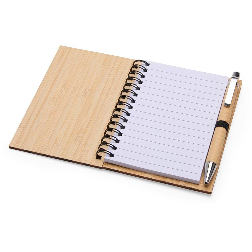 Caderno Ecológico com Caneta PA1801 na cor Natural, brinde personalizado Sky Brindes