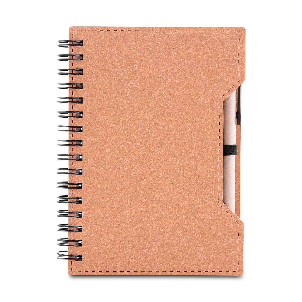 Caderno A6 Reciclado PA1834 na cor Marrom, brinde personalizado Sky Brindes
