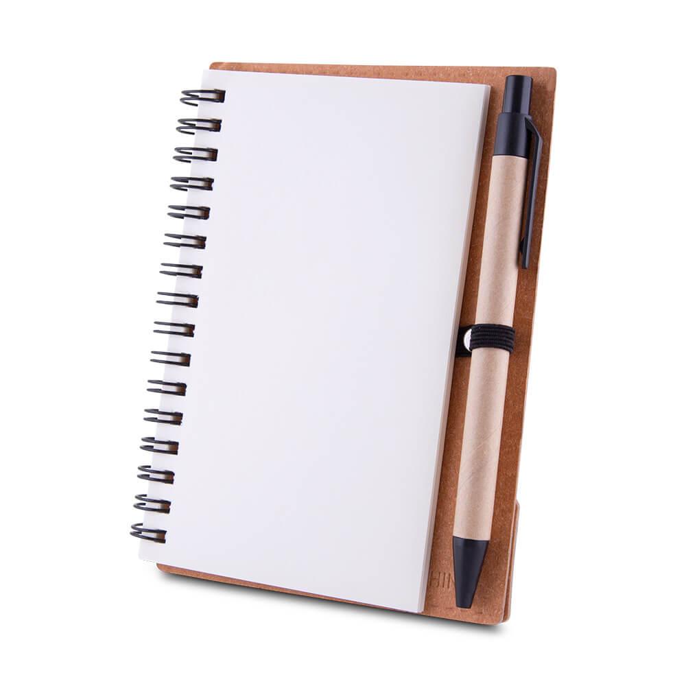 Caderno A6 Reciclado PA1834 na cor Marrom, brinde personalizado Sky Brindes
